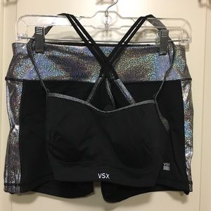 Victoria’s Secret sports bra & athletic shorts